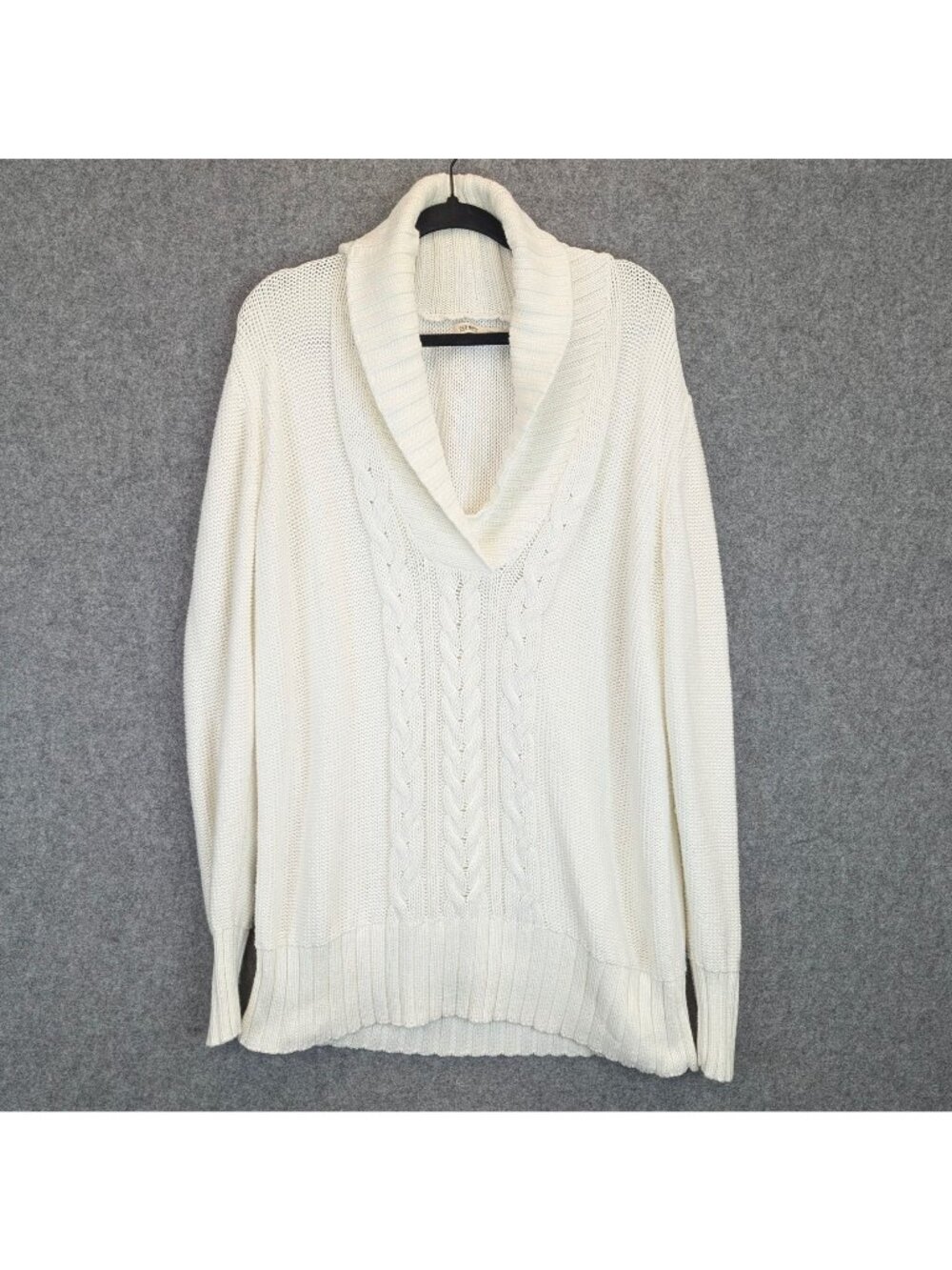 Old Navy Womens XXL Tall Cream White Cable Knit Cowl Neck Sweater